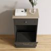 Trash Can Cabinet in Black Wood Finish - Accommodates 10-Gallon Trash Bin