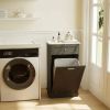 Trash Can Cabinet in Black Wood Finish - Accommodates 10-Gallon Trash Bin