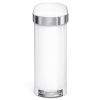 White 12-Gallon Narrow Kitchen Trash Can with Easy Step-on Lid