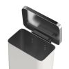 White 20-Gallon Stainless Steel Kitchen Trash Can with Step-on Lid