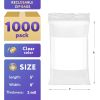 White Block Reclosable Bags, 5 x 8 Inch. Pack of 1000 Zipper Bags for Food Storage with Write-On Block. Waterproof Bags for Small Business
