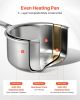VEVOR 4 QT Saucepan, Stainless Steel Saucepan with Glass Lid, Multipurpose Nonstick Stainless Steel Small Cooking Sauce Pot with Ergonomic Handle